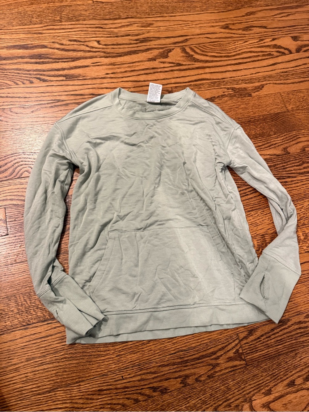 Girls soft Sage Green Long-Sleeve Pullover Sweatshirt